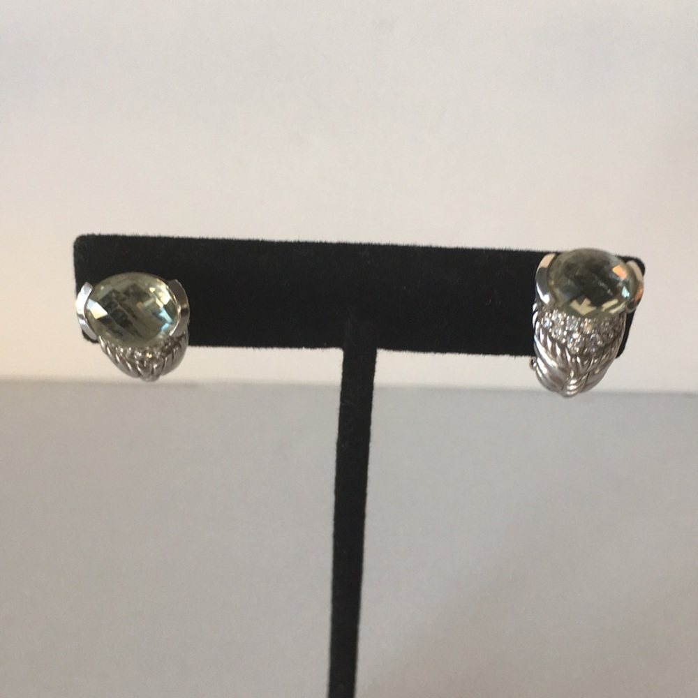 Judith Ripka Mint Green Quartz Earrings
